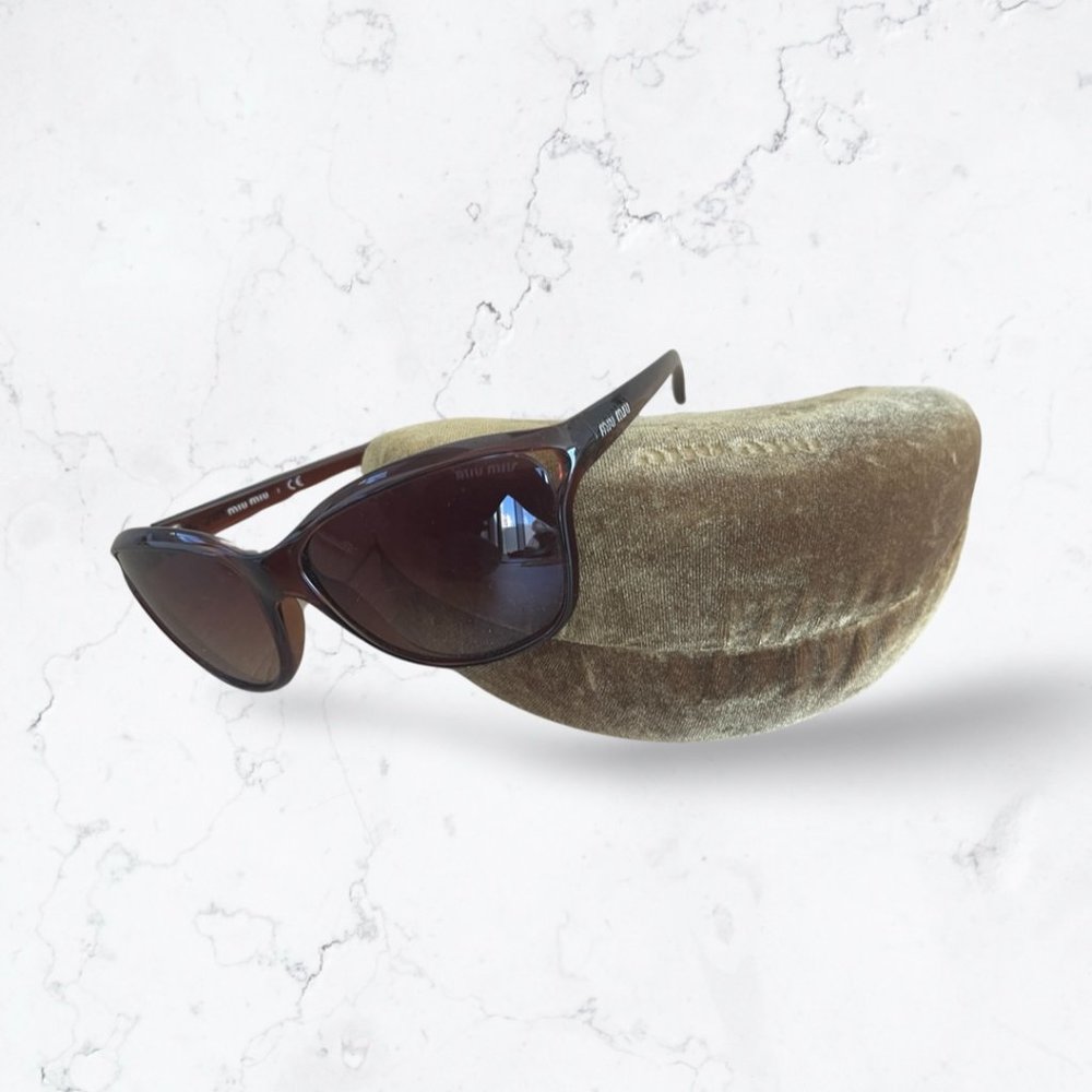 Authentic Miu Miu Smu07l Brown Gradient Cateye Su… - image 6
